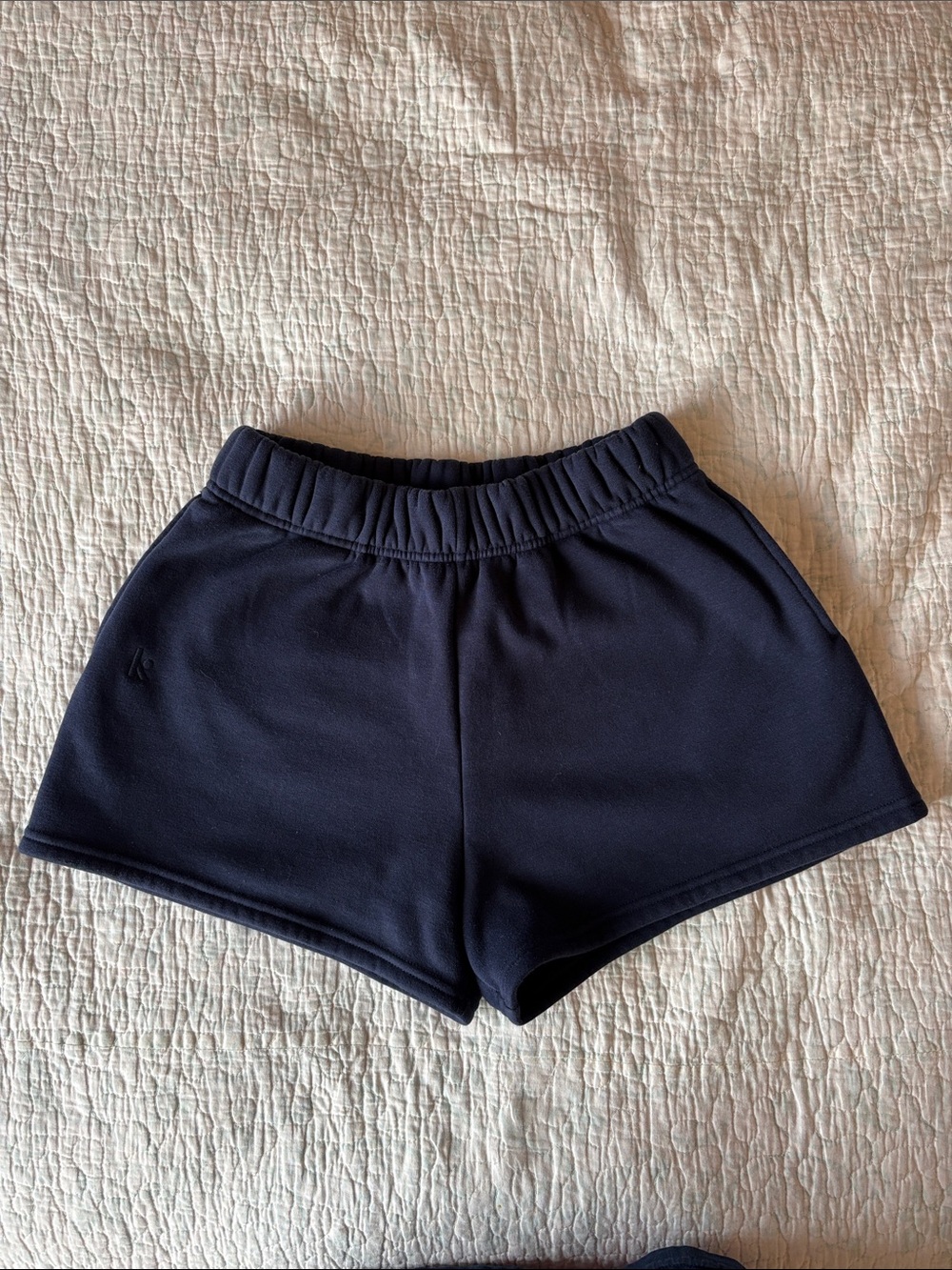 Women's Navy Athletic Shorts with Elastic Waist